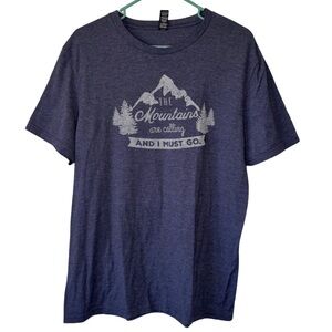 3/$20 District The Mountains Are Calling Blue Graphic Tee
